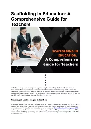 Scaffolding In Education: Meaning, Definition, Strategies, Principles & Impact |