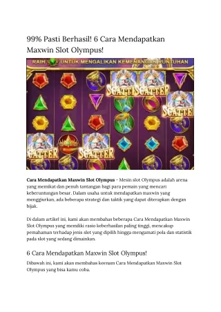 99 pasti berhasil 6 cara mendapatkan maxwin slot
