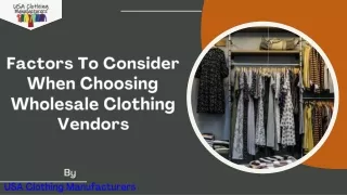 Factors To Consider When Choosing Wholesale Clothing Vendors