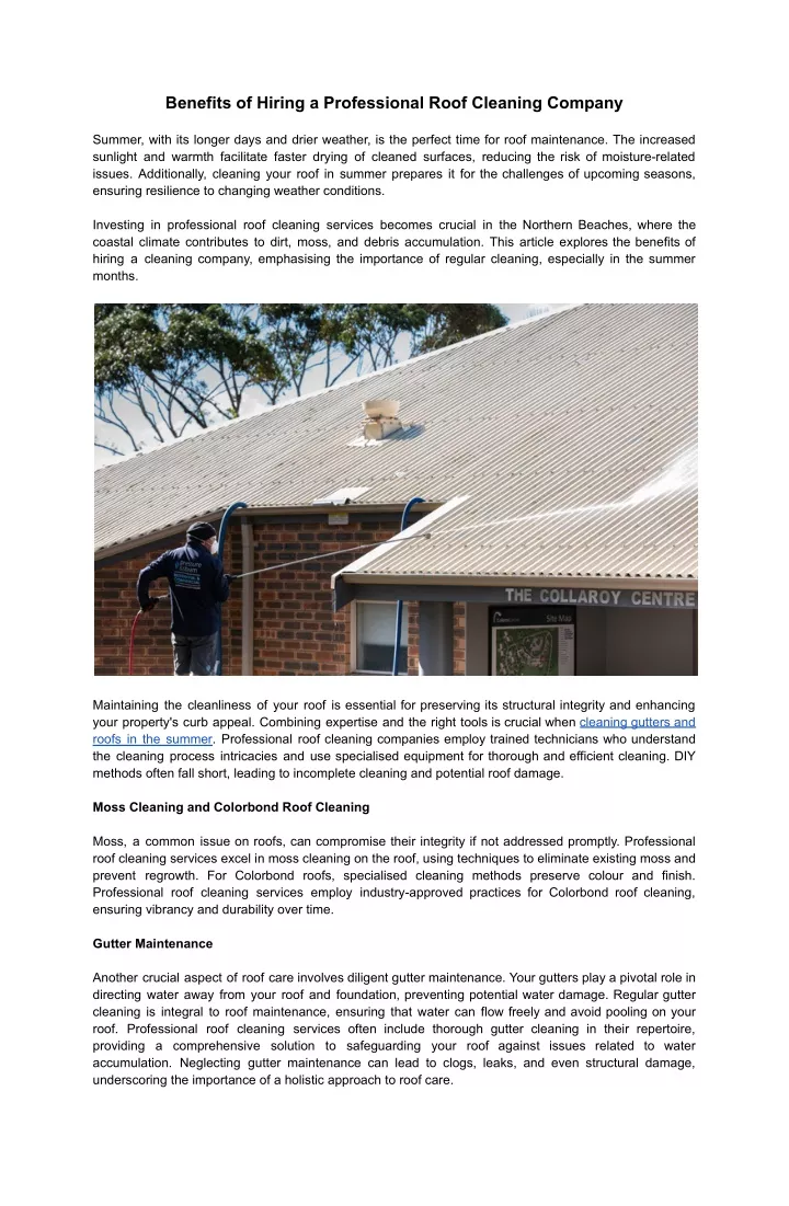 benefits of hiring a professional roof cleaning