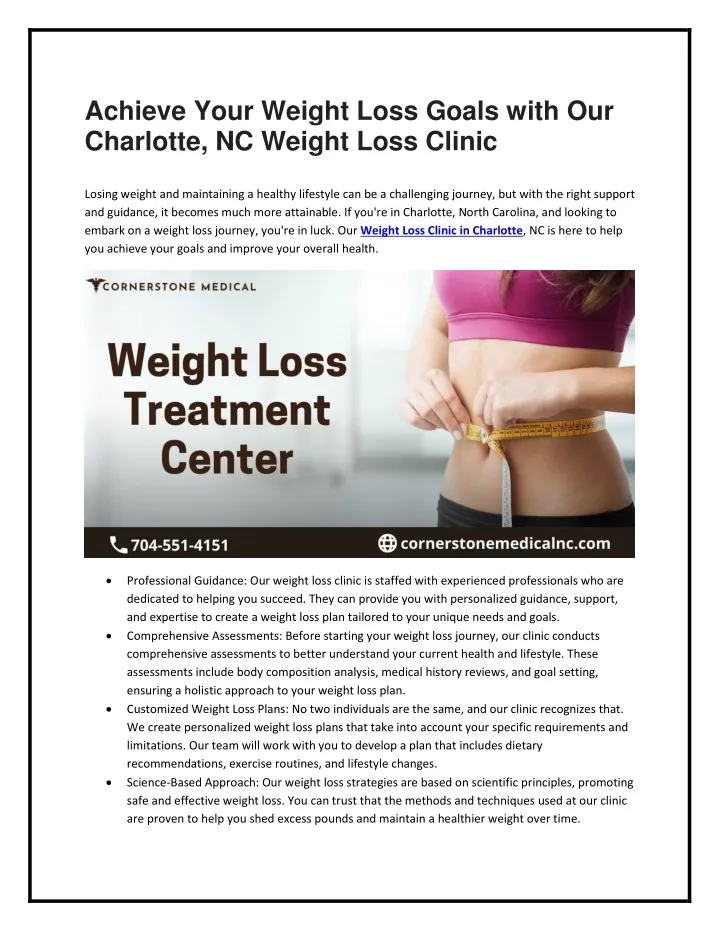 achieve your weight loss goals with our charlotte