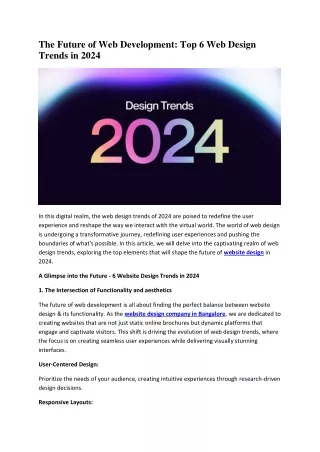 The Future of Web Development Top 6 Web Design Trends in 2024
