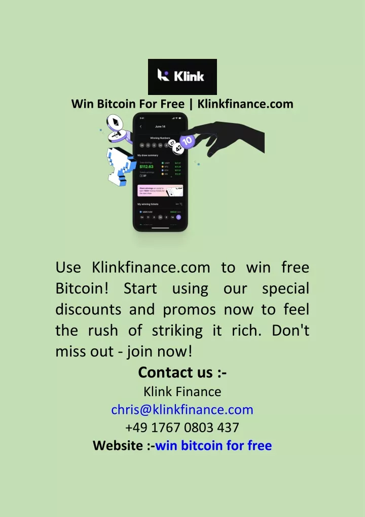 win bitcoin for free klinkfinance com