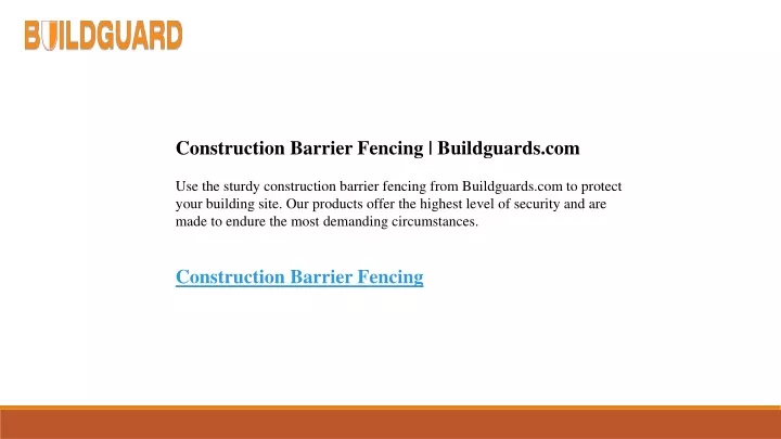 construction barrier fencing buildguards