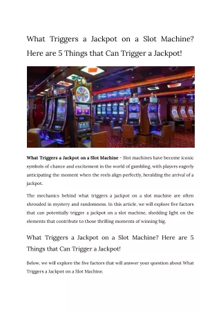 what triggers a jackpot on a slot machine