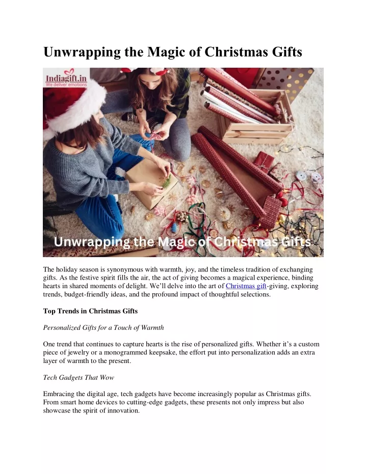 PPT - Unwrapping the Magic of Christmas Gifts PowerPoint Presentation, free download - ID:12694054
