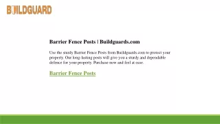 Barrier Fence Posts  Buildguards.com