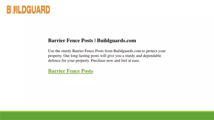barrier fence posts buildguards