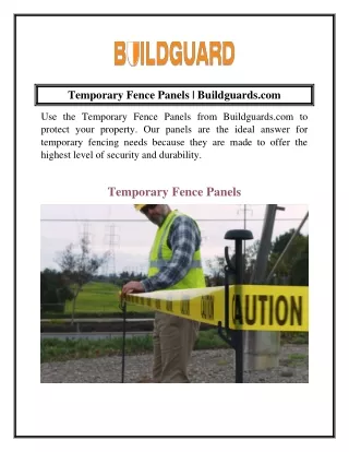 Temporary Fence Panels  Buildguards.com