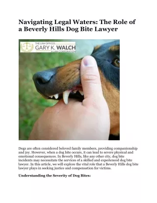 Beverly Hills Dog Bite Lawyer