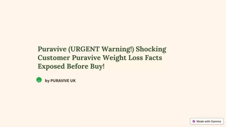 puravive urgent warning shocking customer