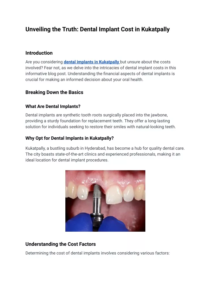 unveiling the truth dental implant cost