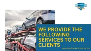 We provide the following services to our clients