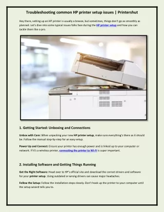 troubleshooting common hp printer setup issues