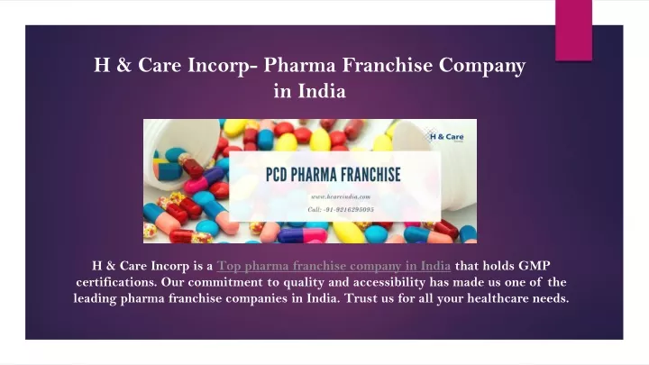 h care incorp pharma franchise company in india