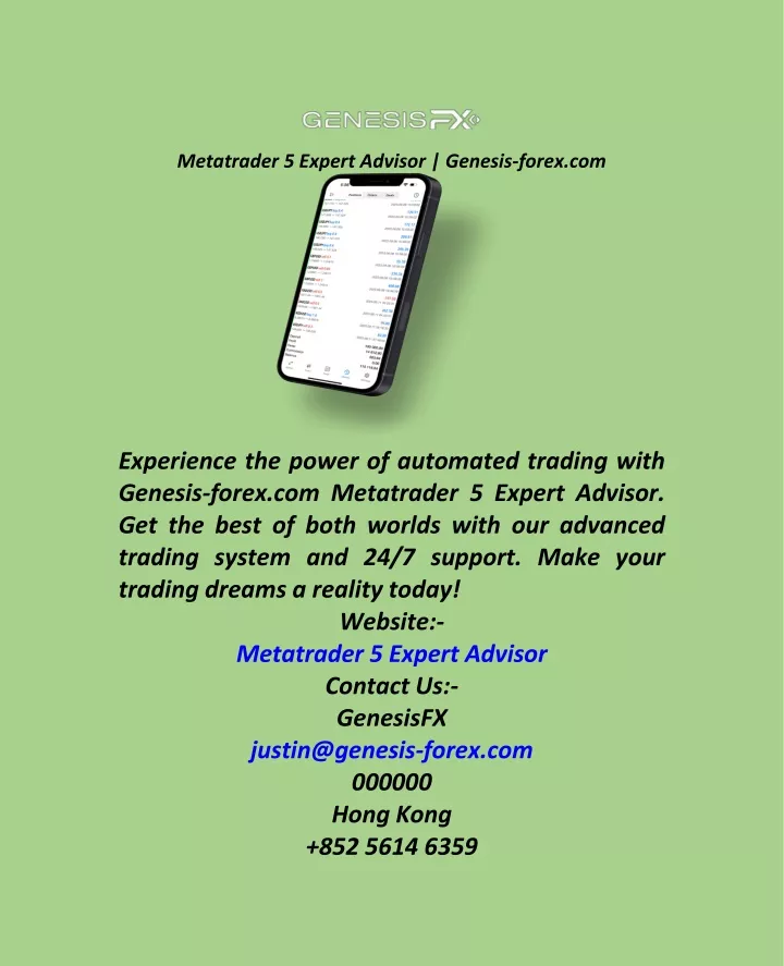 metatrader 5 expert advisor genesis forex com