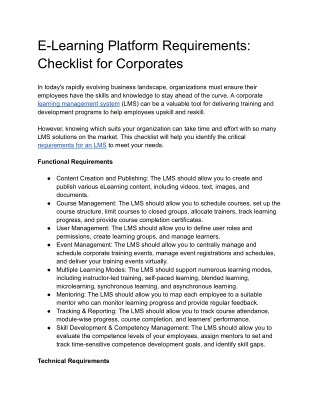 E-Learning Platform Requirements_ Checklist for Corporates