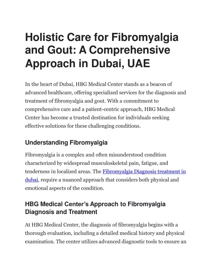 holistic care for fibromyalgia and gout a comprehensive approach in dubai uae