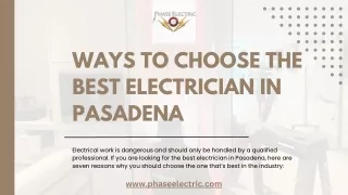 Ways to Choose the Best Electrician in Pasadena