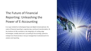 The Future of Financial Reporting: Unleashing the Power of E-Accounting