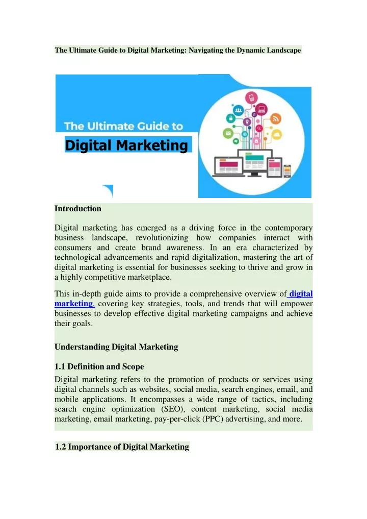 the ultimate guide to digital marketing
