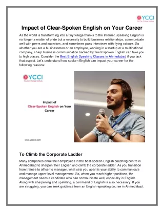 Impact of Clear-Spoken English on Your Career