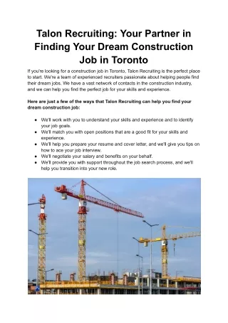 Talon Recruiting_ Your Partner in Finding Your Dream Construction Job in Toronto