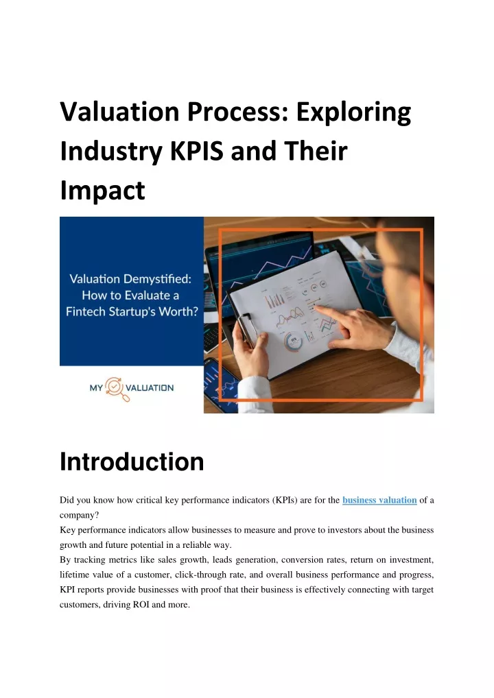 valuation process exploring industry kpis