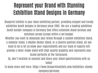 Represent your Brand with Stunning Exhibition Stand Designs in Germany