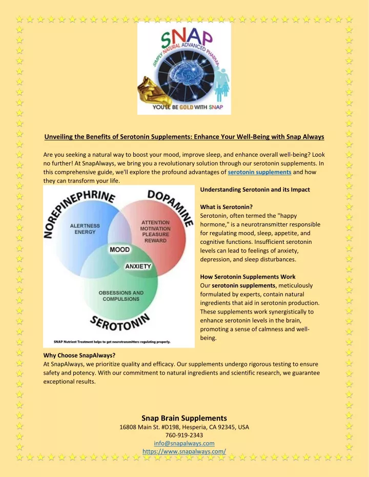 unveiling the benefits of serotonin supplements