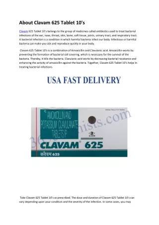 About Clavam 625 Tablet 10