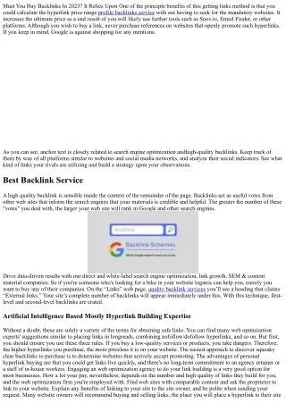 must you buy backlinks in 2023 it relies upon