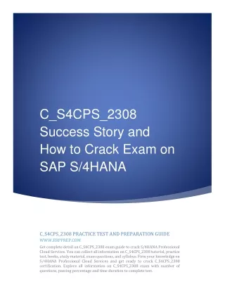 C_S4CPS_2308 Success Story and How to Crack Exam on SAP S4HANA