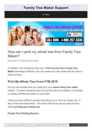 family tree maker support