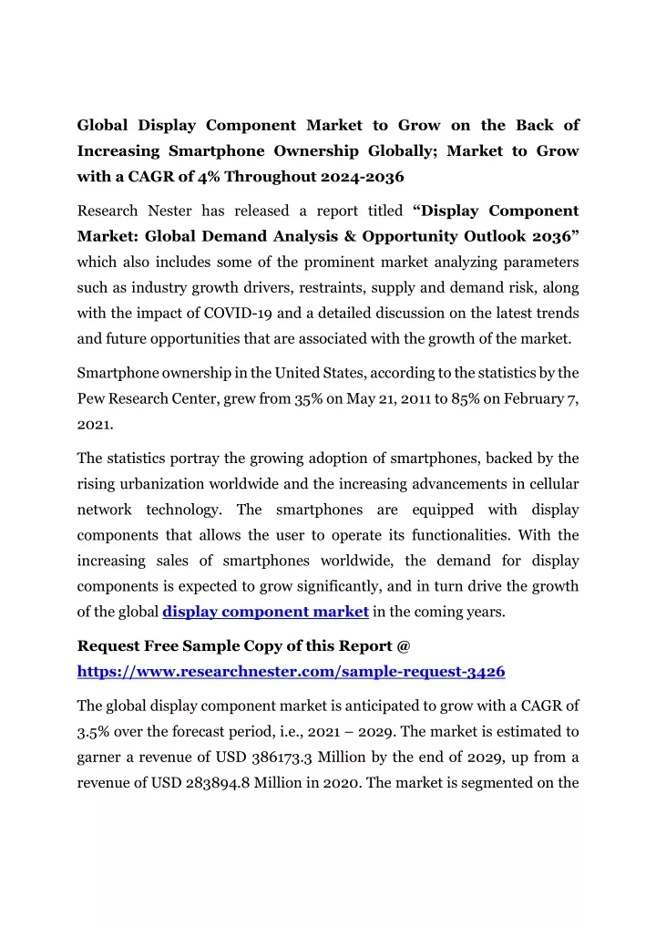global display component market to grow