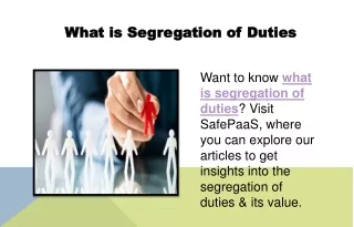 What is Segregation of Duties 1