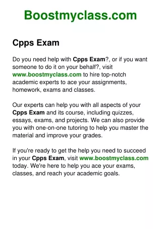 Cpps Exam