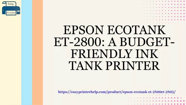 epson ecotank et 2800 a budget friendly ink tank