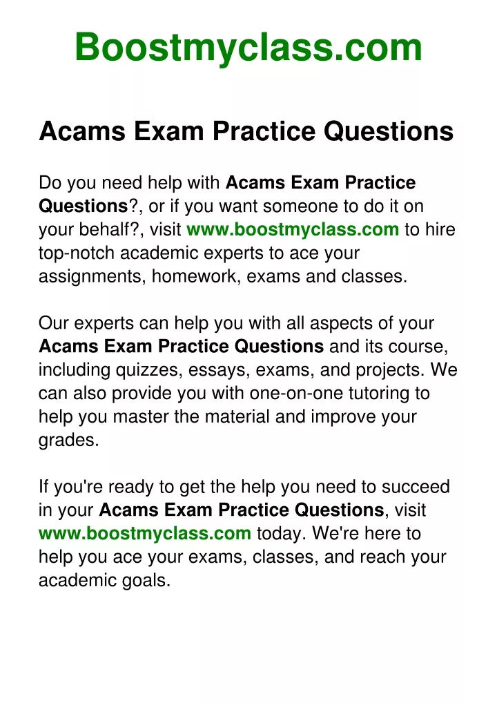 PPT - Acams Exam Practice Questions PowerPoint Presentation, Free ...