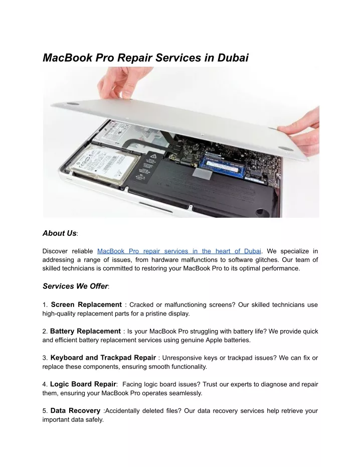 macbook pro repair services in dubai