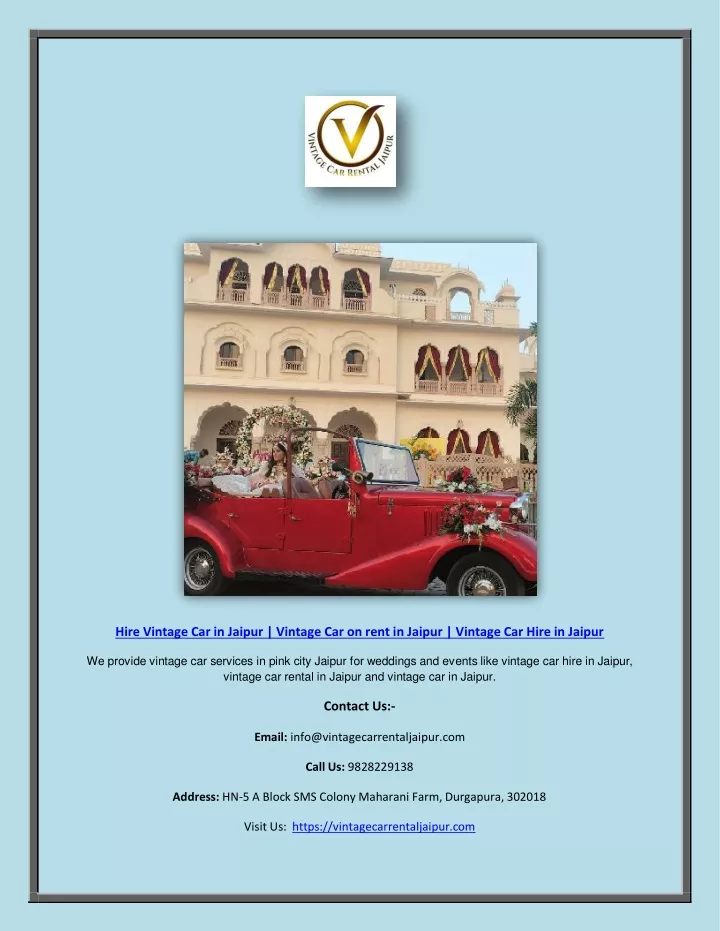 hire vintage car in jaipur vintage car on rent