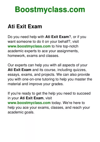 Ati Exit Exam