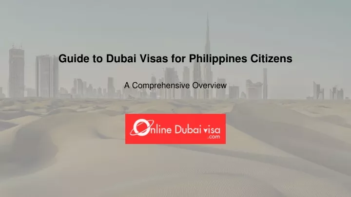 guide to dubai visas for philippines citizens
