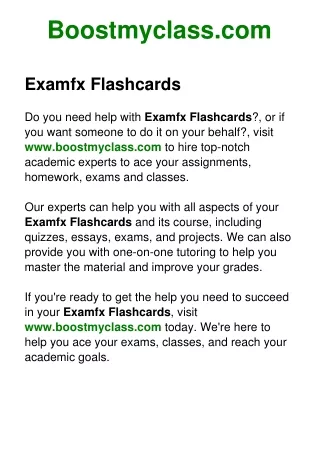 Examfx Flashcards