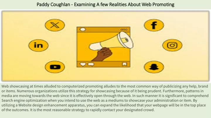 paddy coughlan examining a few realities about web promoting