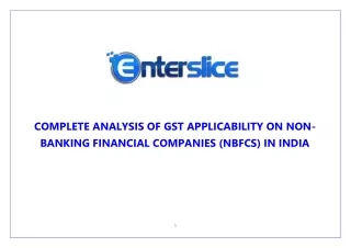 GST Applicability on Non-Banking Financial Companies (NBFCs) in India