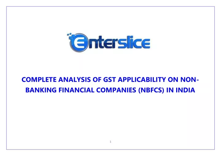 complete analysis of gst applicability