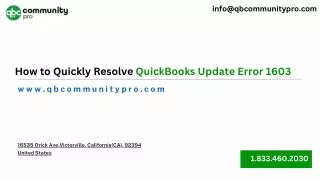 How to Quickly Resolve QuickBooks Update Error 1603