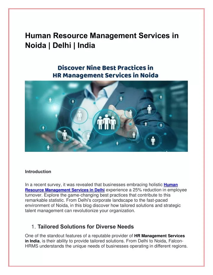 human resource management services in noida delhi