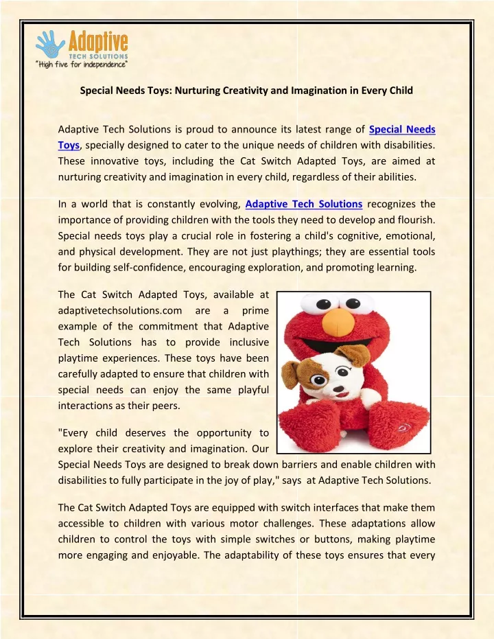 special needs toys nurturing creativity